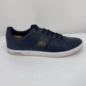 Lacoste Europa LCR BRZ Sport Men's Lace-Up Sneakers  USA 12 Navy Blue & Gray Syn